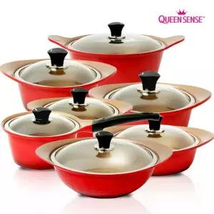 퀸센스  러브 IH 인덕션겸용 세라믹냄비세트 5종 편수18+양수20+양수24+전골24+곰솥28