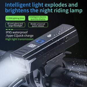 3000루멘 자전거 라이트 2000mAh 헤드라이트 보조베터리 손전등 핸들바 USB 충전 MTB 도로 사이클링 하이라이트