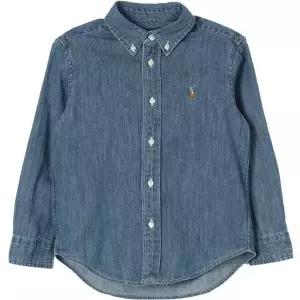 (당일) 25FW 폴로 랄프로렌 키즈 로고 블루 여성 데님 셔츠 322713843 001