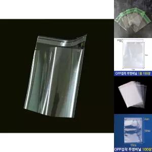 다용도 접착식 투명 OPP 비닐 봉투 12X15cm+4cm 200장/선물/상자/A4/봉지/미니/팩/포장/A3/백/포장지/접착