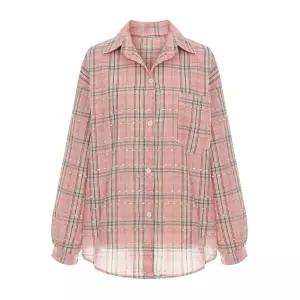 (택가 89000원)[샐리] 수술배색체크셔츠_I6A-CSH002