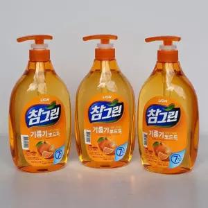 (1kg 965ml) 라이온 참그린 천혜향 뽀드득 용기형 3개/과일/제거제/아채/퐁퐁/주방/세제/세정/냄새제거