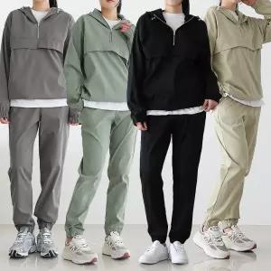 여자 우븐 후드아노락 조거팬츠 상의 하의 M~4XL 빅사이즈 트레이닝복