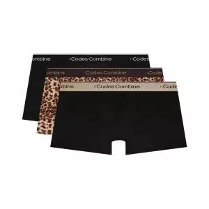 CODES COMBINE INNERWEAR 레오파드 인 블랙 드로즈 3PACK