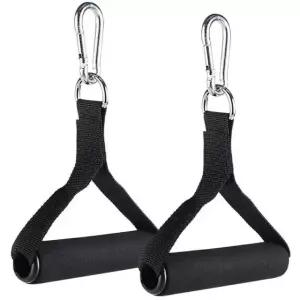 프리미엄 헬스장 케이블 그립 홈짐 삼두 운동 손잡이 스펀지 핸들 1쌍+안전 버클 1쌍