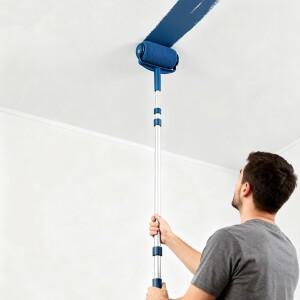 페인트 브러시 롤러 리필 가능한 저장 자동 흡입 대형 드럼 벽 페인팅 연장봉 호환