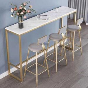 북유럽 골드 홈바 테이블 100x40x105 200x40x75 폴딩 사이드 라이트