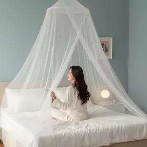 다플  원형 캐노피 침대 천장형 모기장 벌레 차단 인테리어