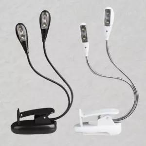 독서등 투헤드 LED 북라이트 1개 악보조명 보면대램프 USB 건전지 캠핑등 2컬러
