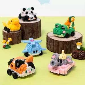 민화샵 미니 입체 블록 교통 동물 만들기 장난감 디폼블럭 나노 조립