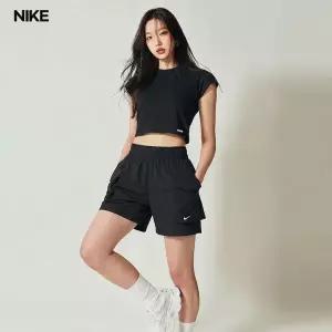 나이키 우먼스 하이웨이스트 여성 우븐 카고 5인치 반바지 러닝 등산 쇼츠 HM6983-010