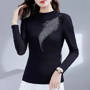 여자티셔츠 망사 긴팔 레깅스 순색 이너 티셔츠 코디 봄가을 심쿵