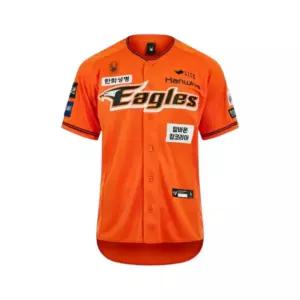 스파이더 한화이글스 남성용 24 어센틱 홈 패치v2 유니폼 티셔츠 오렌지 95 100 105 110 115