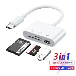 타입 C SD 카드 리더 OTG USB 케이블 미니 SD/TF 어댑터 데이터 전송 맥북 호환 휴대폰 핸드폰 삼성 호환