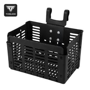 TOSUOD 접이식 자전거 바구니 MTB 로드 사이클링 액세서리용 휴대용 핸들바 전면 수납 랙