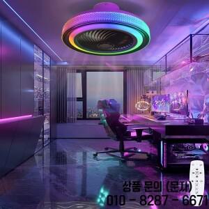 Led 라이트 원격 제어와 50CM 천장 팬 스마트 블루투스 스피커 샹들리에 씰링 램프 가정용 조명 환기