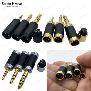 하이파이 밸런스드 오디오 플러그, 금도금 구리, DIY 이어폰 케이블 키트, 어댑터 커넥터, 3 인 1, 4.4mm,
