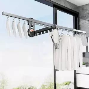 창문빨래건조대 창틀 부착형 베란다 기숙사 난간 대형 건조대