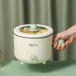 휴대용 미니 전기 팟 2단계 논스틱 밥솥 다기능 요리 냄비 1.8L 기숙사용 국수