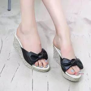 여자 사무실 슬리퍼 리본 선생님 통굽 웨지힐 여름wxy453