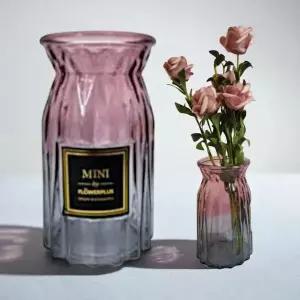 크리스탈 화병 레드그레이 인테리어 소품 예쁜 미니꽃병
