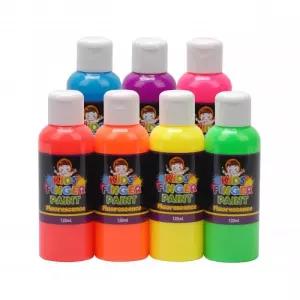 키즈 핑거페인트 형광색 120ml 7색 세트