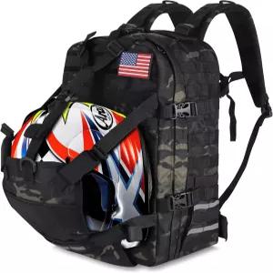 뉴루이행 남성용 오토바이 헬멧 백팩 야외용 대용량 자전거 보관 가방(그린 카모)