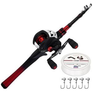 킬린 낚싯대와 릴 콤보 미끼 캐스팅 캐스트 5피트 섬유 유리 텔레스코픽 막대 낚싯줄 풀 키트 손잡이