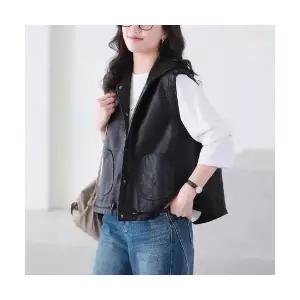 여성 필수템 조끼 후드 가죽 스트링 나시 캐주얼 인기1