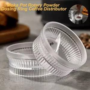 침칠봉 모카 포트 커피 탬퍼 파우더 도징 링 디스트리뷰터 레벨러 PC 재료 에스프레소