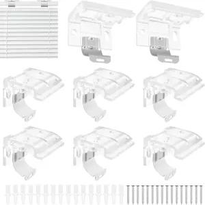 금속 클립이 있는 달퀴스 8팩 마운팅 브래킷 1인치 25mm 주름 장식용 숨겨진 교체 무선 블라인드 헤드레일
