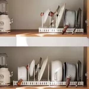 다용도 길이조절 정리대 후라이팬 냄비 주방기구 조절 랙