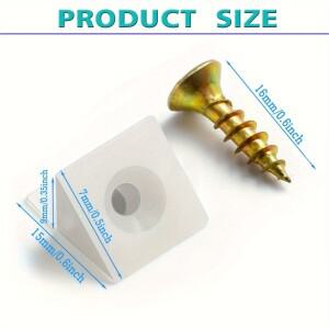 50개 가구 수리용 쐐기 서랍 바닥 처짐 플라스틱 코너 브래킷 셀프 태핑 나사 포함