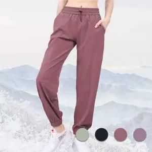 여자 조거 와이드 팬츠 오버핏 요가 바지 스포츠 밴딩