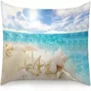 비치 바디 베개 커버 여름 불가사리 조개껍데기 해리 롱 지퍼 장식 침구 해안 침실용 소프트 쿠션 소파 20
