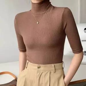 [RIZPICK]여성티셔츠 F006264_골지니트 이너티 폴라티셔츠 7부