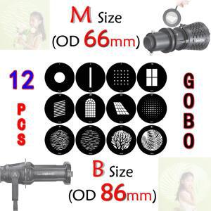 빛촬영에 사용되는 12 PCS OD 86mm&66mm 마스크 OT1&SA-10/SA-P용 GOBO M 사이즈, 스포트라이트용 B PJ-BM-