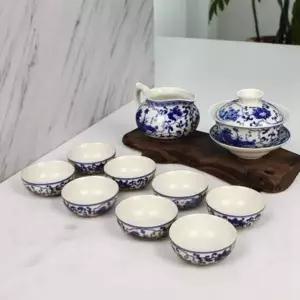 [콩심팥심]다기세트 백자 찻잔세트 청화 찻잔8개 다기잔다도