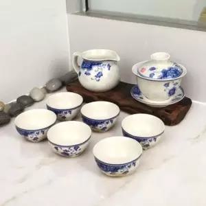 [콩심팥심]도자기 다기세트 경덕진다기 청화다도 다기 백자