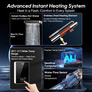 인스턴트 전기 Tankless 온수기 샤워 욕실 220-240V 7000W 온도 자동 가정용 호텔