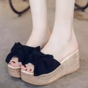 인기상품 슬리퍼 왕굽 통굽 리본슬리퍼 사무실 리본 여성 사무 [WFK92OC_260406]