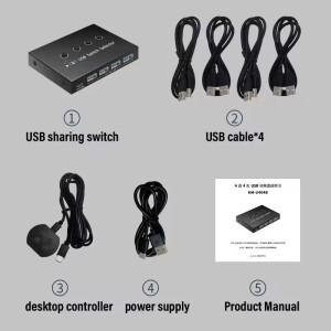 4In Out KVM USB3.0 스위치 공유 컨트롤러 허브 어댑터 프린터 분배기 PC 노트북 키보드 마우스 모니터