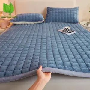 세사극세사패드 침대패드퀸 우유 벨벳 쿠션 라지킹침대패드 극세사패드