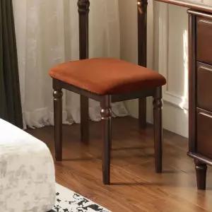 예스우드 작은 배니티 의자 비치 아메리칸 빈티지 스타일 메이크업 침실용 풋스툴 식당 현관 호두