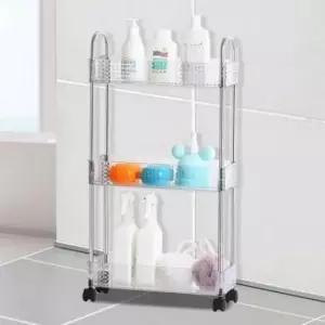 [생활] 정리선반 이동식 달린 슬림 바퀴 투명 세탁실 틈새 트레이 수납장 보관랙