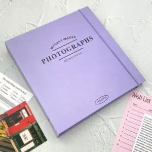 [문구] 포토북 사진 인생 사진첩 접착식 네컷 앨범 퍼플