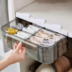 속옷정리함 속옷 양말 넥타이 수납 칸막이 서랍 정리 함 그레이