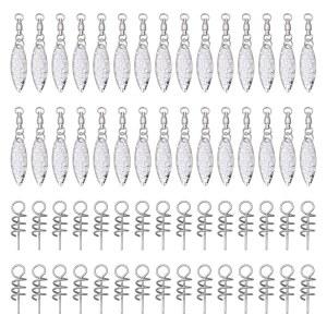 볼 베어링이 있는 CHGCRAFT 30PCS 스피너 블레이드와 낚시 스프링 핀이 버드나무 블레이드 루어 스위블 꼬리 용품을 위한 물고기 유인 장치