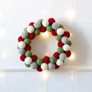 크리스마스 트리 장식용 동글동글한 펠트 리스 벽장식