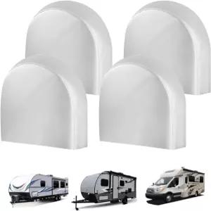 타이어 커버 4팩 트레일러 RV 캠핑카 트럭 SUV 페인트 마스크/보호용 보트 휠 튼튼한 UV 저항 방진 방수